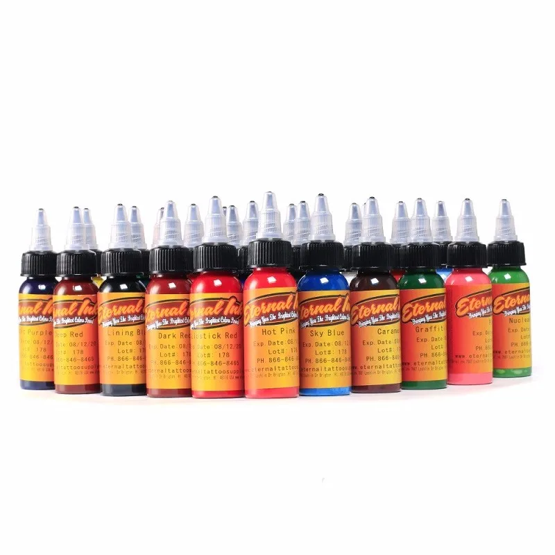 

30ml / bottle Tattoo Ink Set Make-up Art Pigments 16PCS Eyeliner Pen Tattoo Cosmetics Lip Gloss