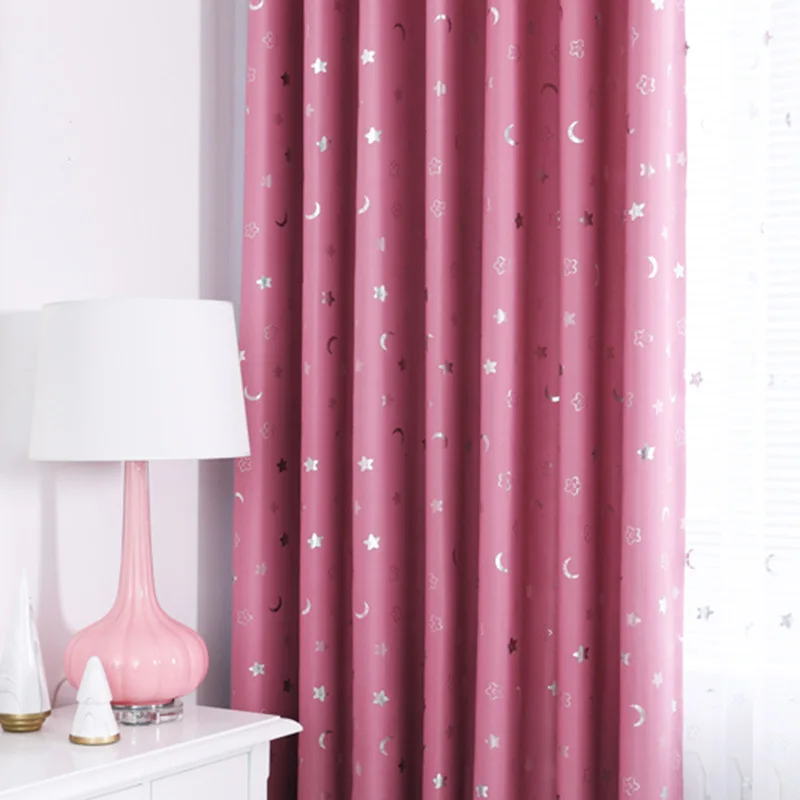 Затемненные занавески Tiyana с мультяшными звездами и Луной для детской гостиной, изолированные занавески для спальни, темно-синие занавески на окна, штора HP17Y - Цвет: Color 2 Curtain