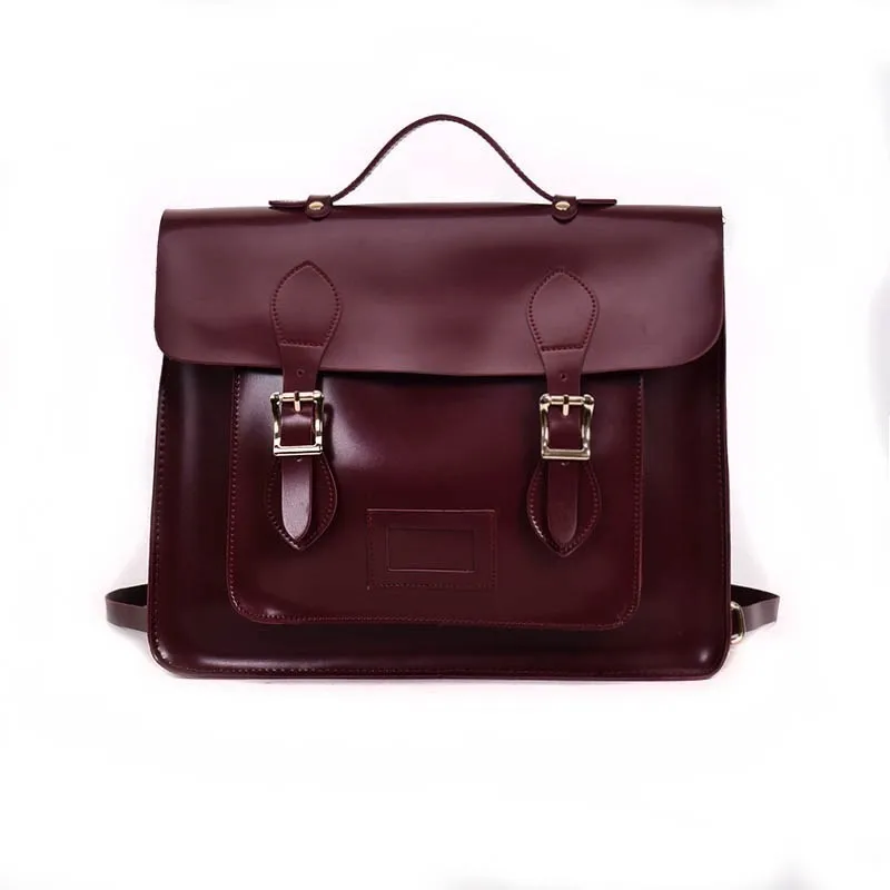 vintage leather school satchel