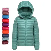 Новинка, ультра-светильник, куртки-пуховики для женщин, с капюшоном, зимнее пальто, длинный рукав, теплое, тонкий, размера плюс, куртка для девушек, пальто, шикарные парки