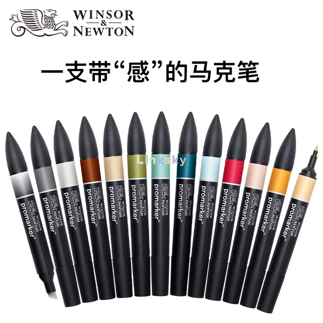 WINSOR & NEWTON Promarker Set Twin Tip Alcohol Based Marker Pens 6