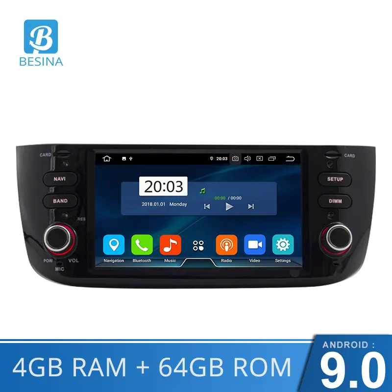 Besina Android 9,0 1 Din автомагнитола для Fiat Abarth Punto EVO Linea 2012 2013 мультимедийные gps стереонаушники Авто Аудио