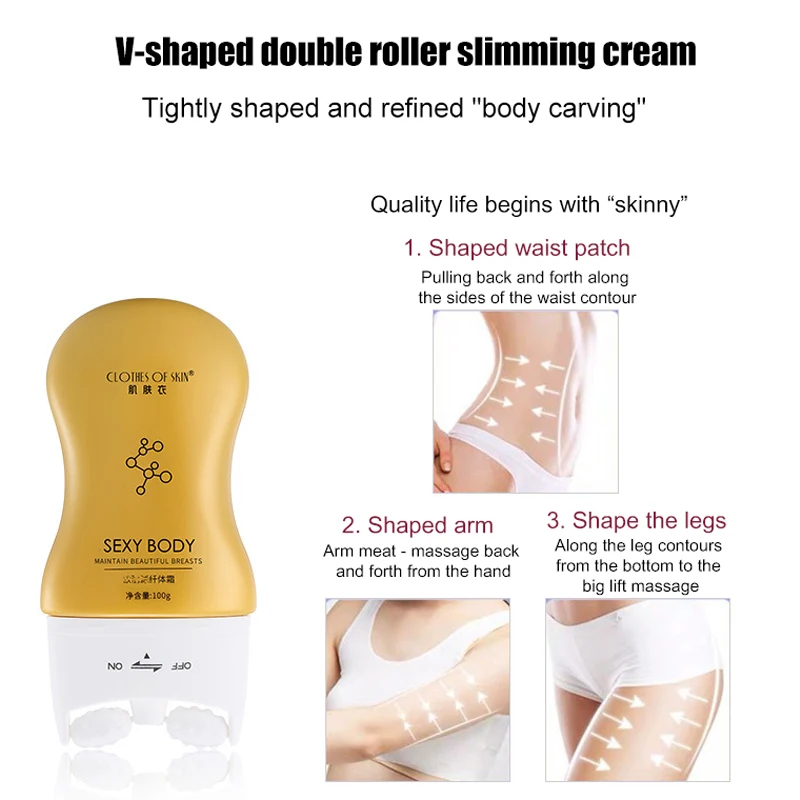 Women Body Shaping Fat Burner Slimming Cream Skin Firming Roller Massage Cream