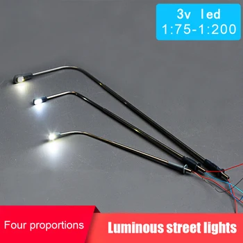 

10pcs Model LED Street Lamp Railway Train Simulation Landscape Outdoor Sandbox Game Decoration DIY Layout 3V Yard