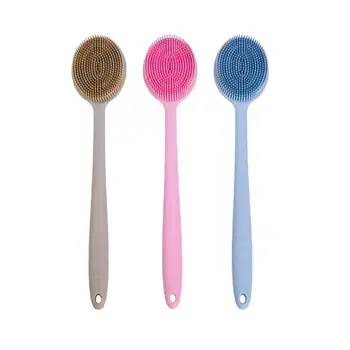 

Soft Silicone Body Brush Long Handle Shower Brush Body Back Scrub Bath Brush