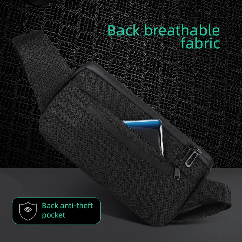 2021 Mark Ryden Men 9.7inch Crossbody Bag Water-repellent Sling Pack Oxford Male Messenger Shoulder Bag Short Trip Sling Bag