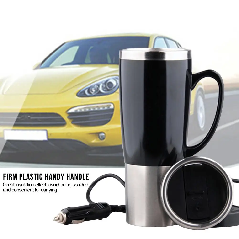 Автомобильная электрическая чашка, портативная автомобильная электрическая дорожная нагревательная чашка, кружка для кофе, чая, кипячения, чайник, чайник для ухода, прочный 12 В, 450 мл
