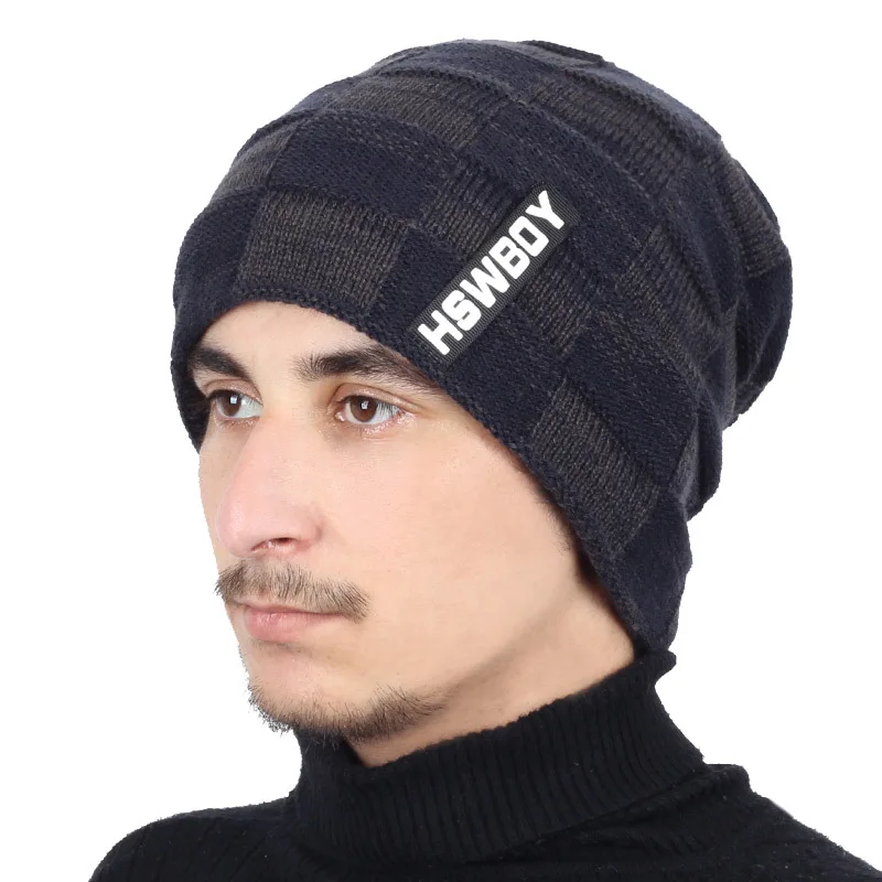

Men's Fleece Knitted Hat in Autumn and Winter