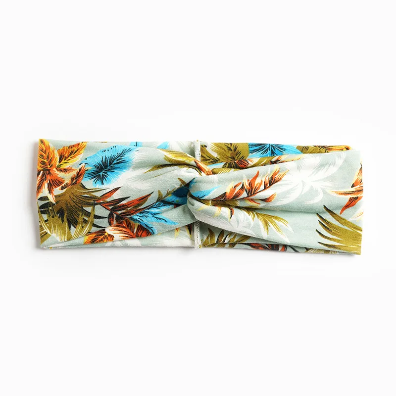 Elastic Cross Headbands Boho Floral 3