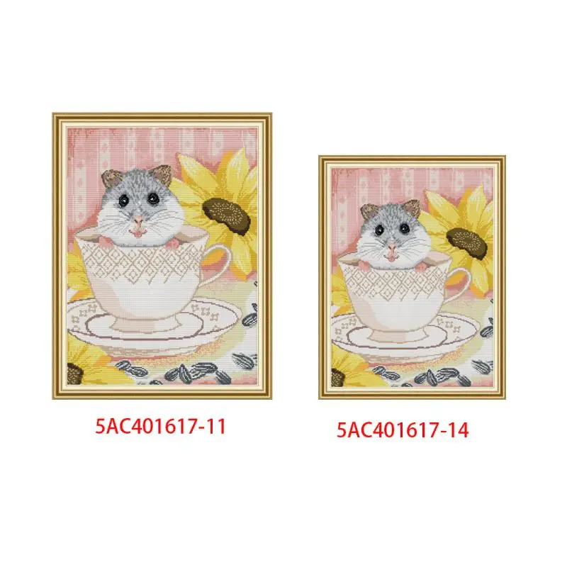 Mouse In The Cup DIY Handmade Needlework Counted 11CT 14CT Printed Cross Stitch Embroidery Kit Set Home Decoration Q6PE Mouse In The Cup DIY Handmade Needlework Counted 11CT 14CT Printed Cross Stitch Embroidery Kit Set Home Decoration Q6PE