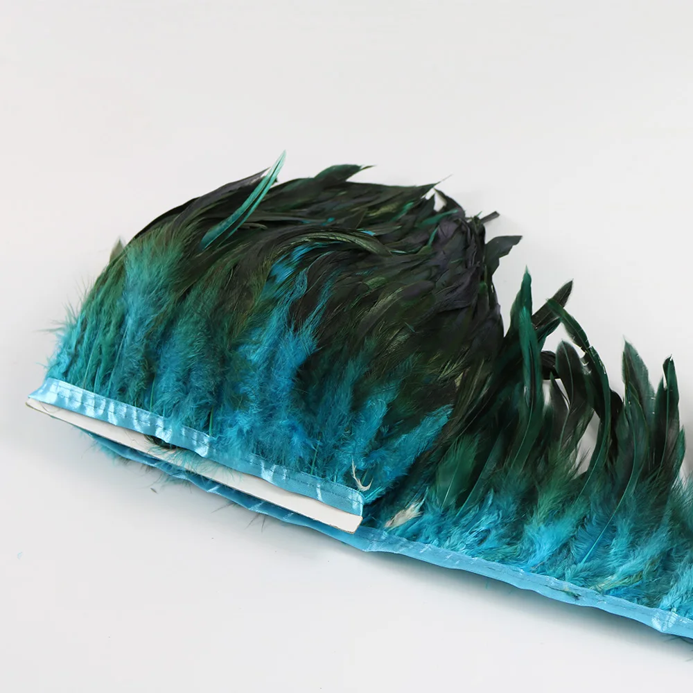 6 turquoise rooster feather trims 4