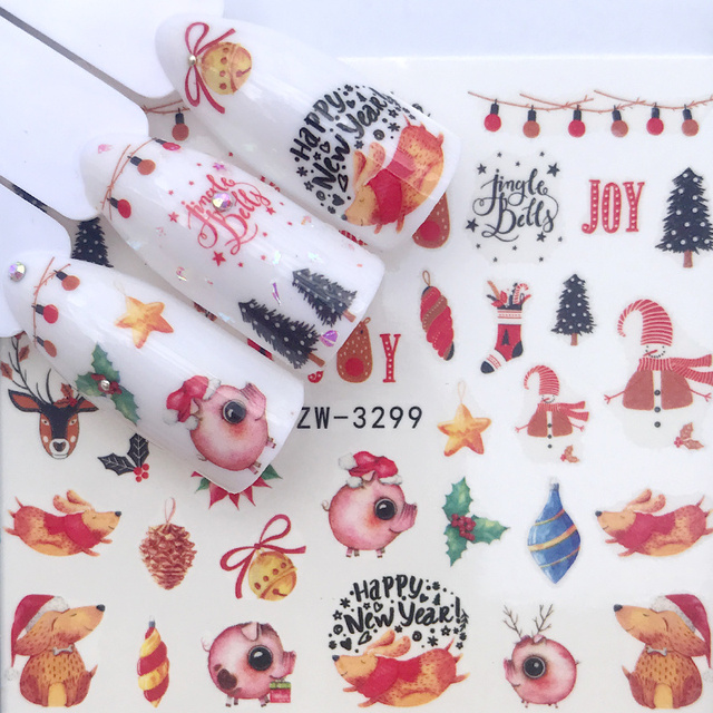 Sheet 2022 New Arrival Summer Beach Water Decal Xmas Sticker For Nail Pattern Painting Wrap Paper Foil Tip Tattoo Manicure
