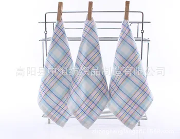 

Pure Cotton Hand Towel Double Layer Gauze Square Side Gauze Side Zero Twist Grid 25X25 Fabric Small Square Towel