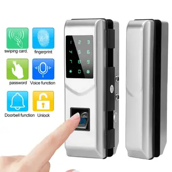 

Digital Security Glass Door Lock Opener Smart Fingerprint Password IC Card Keyless