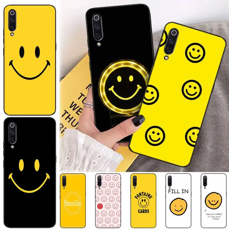 Чехол с желтым чехлом Happy Smail для Xiaomi Note Max Mi 3 7 8 9se Redmi 7a 8t 10 Pro Lite | Мобильные телефоны
