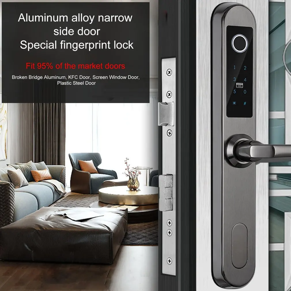 Цифровой биометрический замок без ключа, умный дверной замок, отпечаток пальца+ пароль+ RFID карта+ ключ разблокировка 4 способа