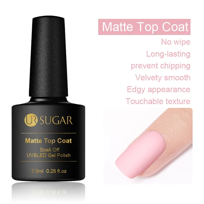 matte top Ur Sugar 7,5 мл Гель-лак для ногтей темная серия красное вино цветное покрытие лак для ногтей замачиваемый долговечный УФ светодиодный лак для ногтей - Цвет: matte top