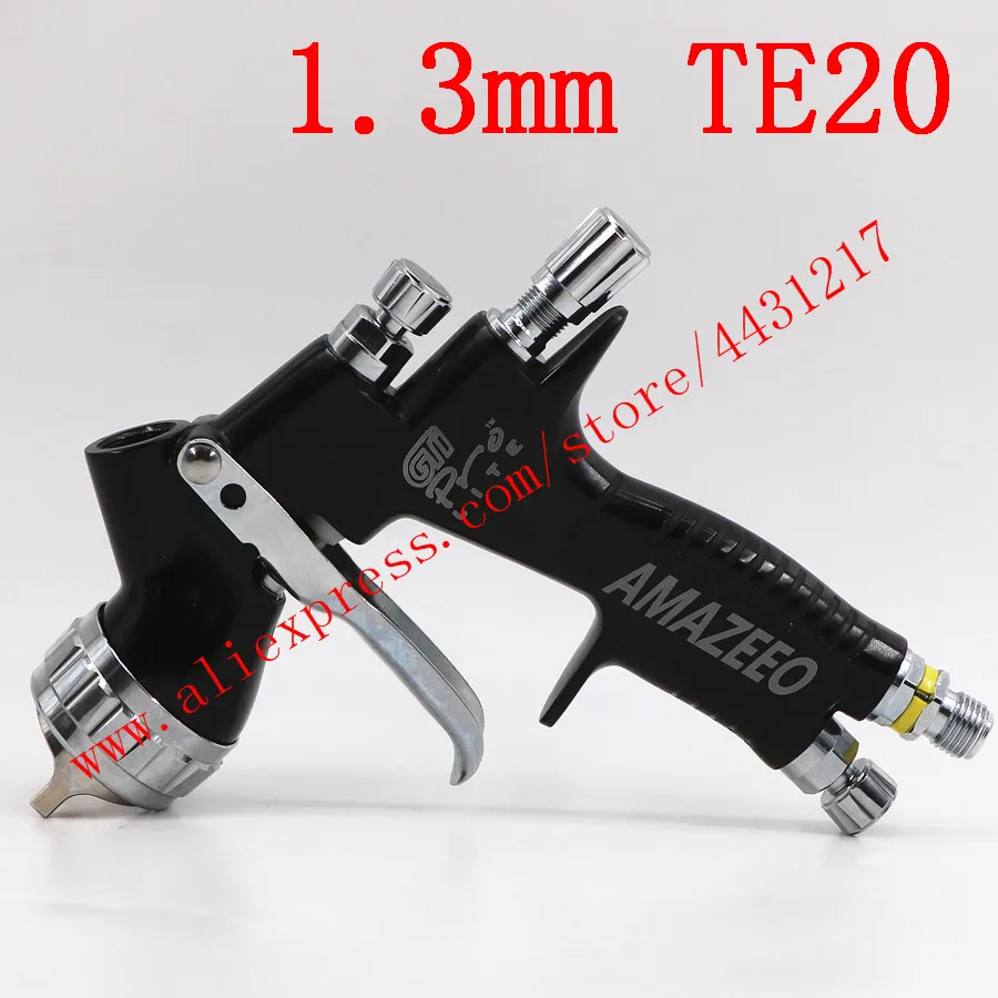 Black TE20 1.3mm Высококачественный Профессиональный Gti pro lite Золотой Краскораспылитель TE20/T110 1,3 мм 1,8 мм сопло на водной основе распылитель краски - Цвет: Black TE20 1.3mm