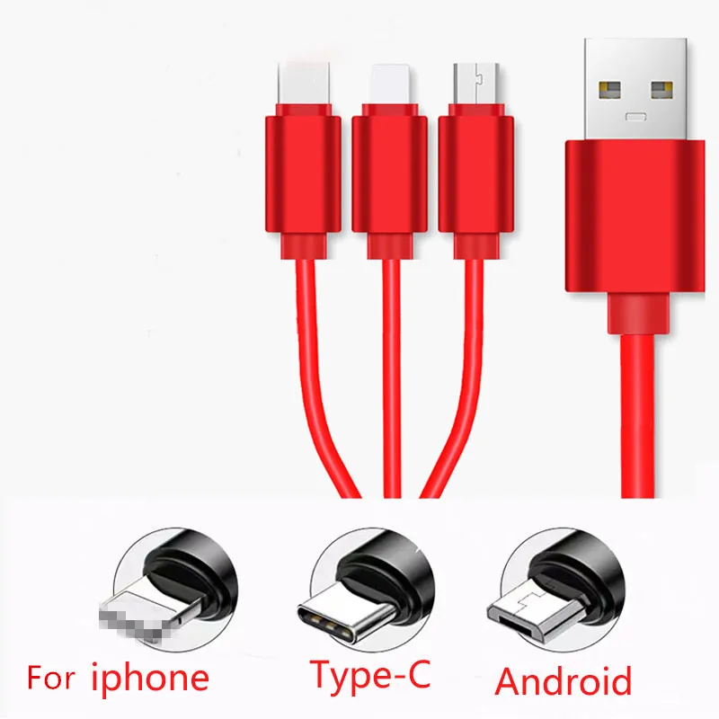 50 шт Заказные продукты Быстрая зарядка Многофункциональный 3 в 1 usb кабель