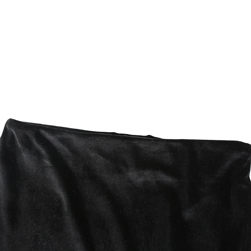 Waatfaak черная бархатная футболка с открытыми плечами Женская пушистая Лоскутная Милая Корейская футболка с длинным рукавом зимняя Клубная футболка с вырезом лодочкой