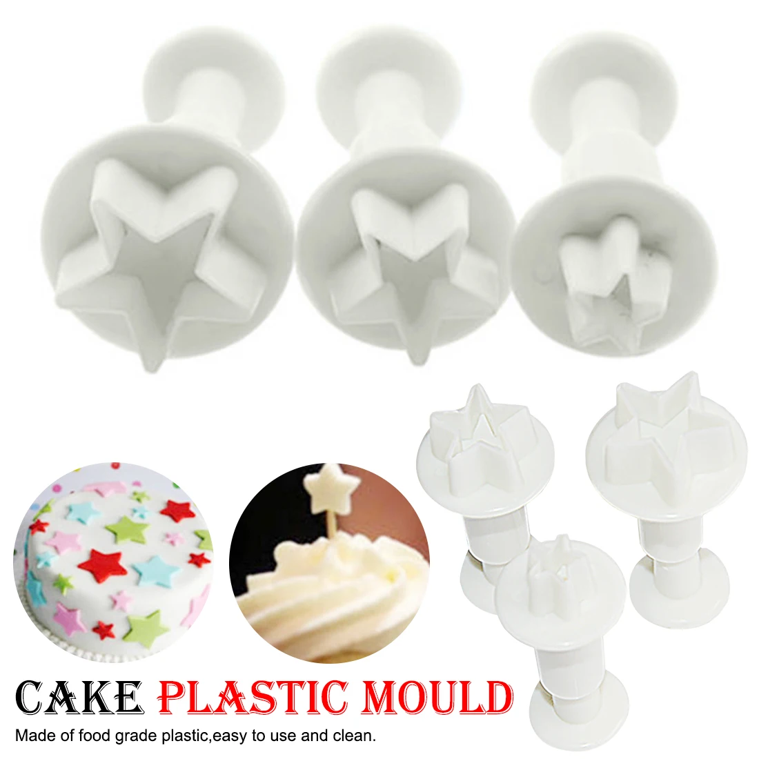 3 шт. тиснение на пружине пластиковые формы сердце звезда рождественские листья