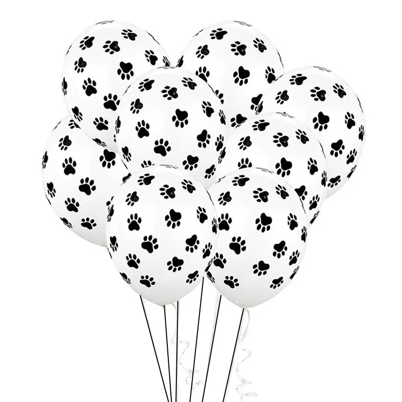 10/20/30Pcs/lot Paws Balloons Black White Dog Paw Print Latex Air Globos Balls for Kids Adult Baby Shower Party Decor Supplies | Дом и сад