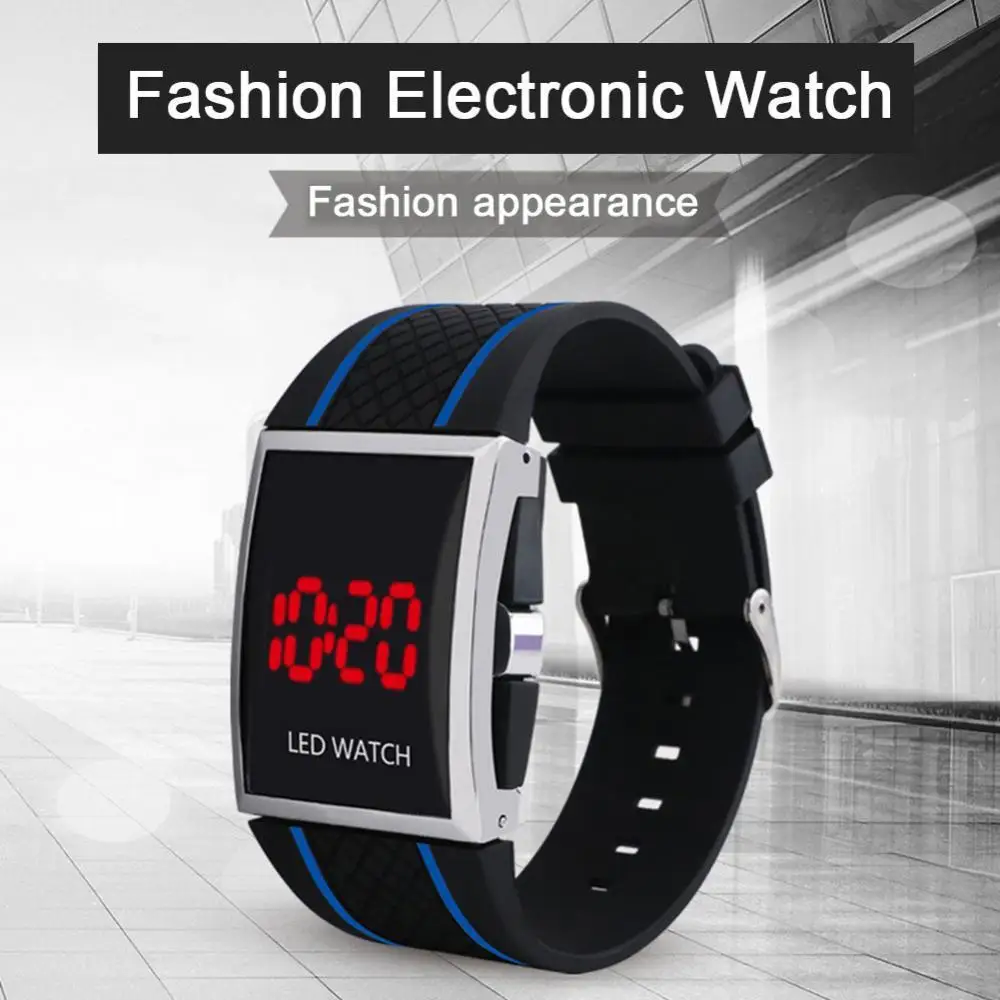 Fashion Unisex Watch Men Women Luminous Date Display Rectangle Dial Adjustable Digital Watch Multifunctional Watch Drop Shipping дождевик xiaomi konggu multifunctional luminous raincoat xl