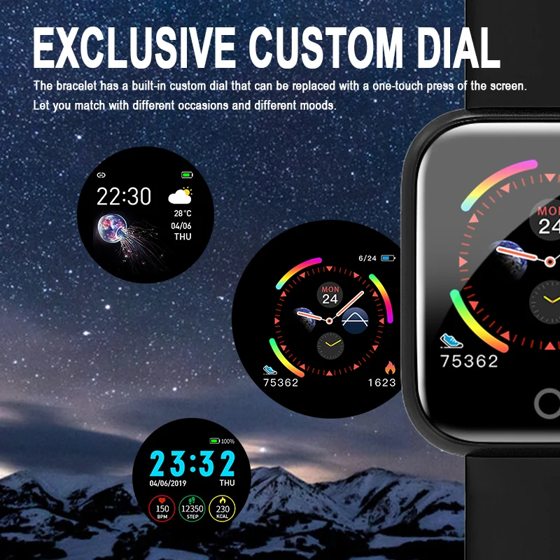  I5 Smart Watch Waterproof Heart Rate Monitor Fitness Tracker Pedometer Bracelet pk IWO 8 10 Sport W - 4000179736654