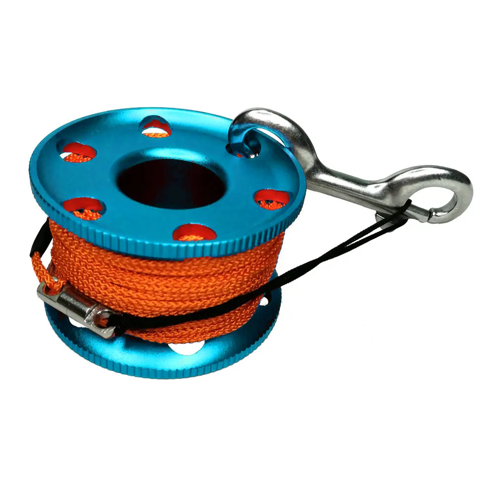 30M Line Scuba Diving Finger Reel Spool 110cm SMB Safety Sausage Diving Safety Kit for Underwater Diver Snorkeling Cave 3