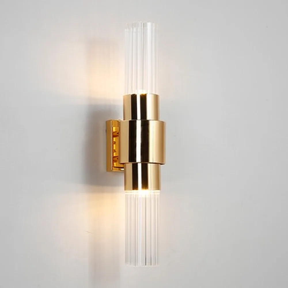 Постсовременные железные стеклянные лампы, скандинавские лампы для гостиной, прикроватный лестничный светильник для спальни, настенный светильник, современный настенный светильник-бра