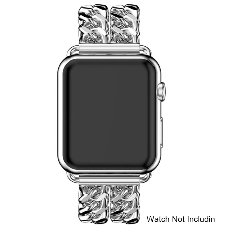 Ремешок из нержавеющей стали для Apple Watch 4 полосы 42 мм 44 мм металлические ковбойские звенья браслет для iWatch Новые Apple Watch 12 3 40 мм 38 мм