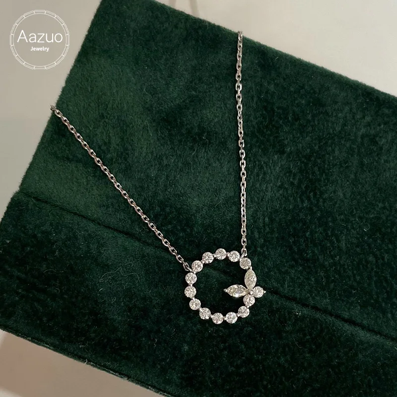 

Ожерелье Aazuo женское из настоящего белого золота 18 К, 100% карат