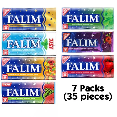 Falım gomme sans sucre meilleure gomme sans sucre gomme sans sucre 7 paquets (7x5 = 35 pièces)