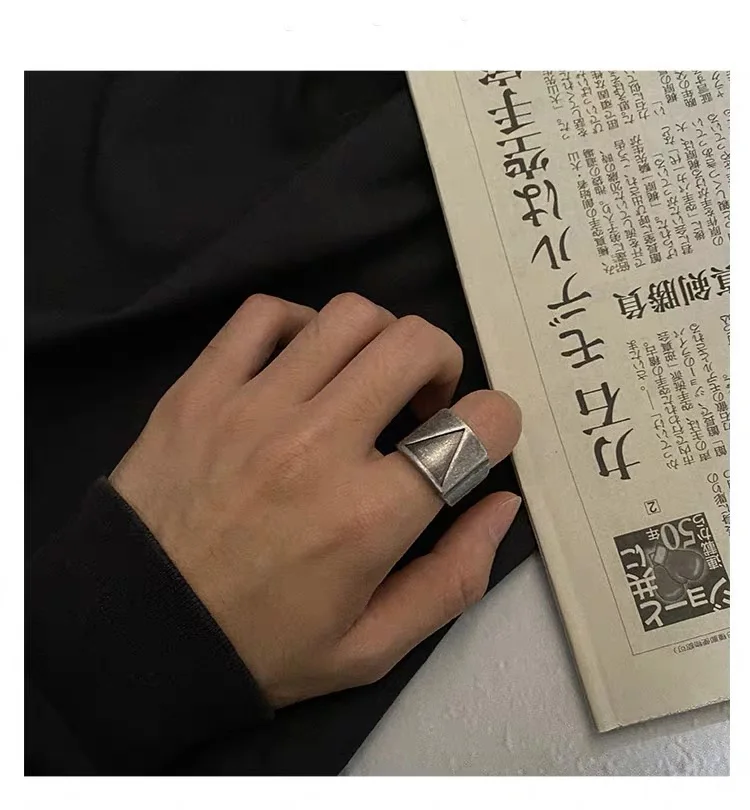 Stainless Steel Ring Finger Ring Stainless Steel Viking triangle love Ring vintage retro Classic jewelry finger man engagement ring Boyfriend Gift OSR067