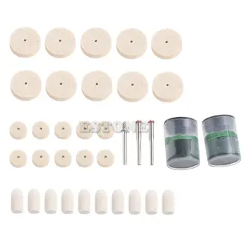 

35Pcs Soft Felt Polishing Buffing Burr Wheel Kit For Dremel Rotary Tools 1/8" Drop ShipDrop ship