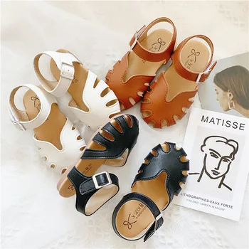 

Girls Sandals 2020 Summer New Fashion Children's Retro Roman Shoes Soft Bottom Non-Slip Children's Shoes 3 colors kids shoes