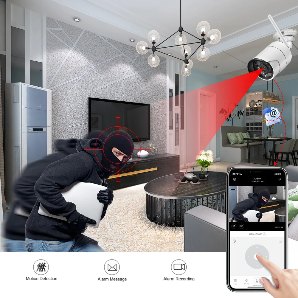 Gadinan 4.0MP IP беспроводная видеокамера аудио запись Встроенный слот для sd-карты Камера Наблюдения Пуля наружное водонепроницаемое ночное видение