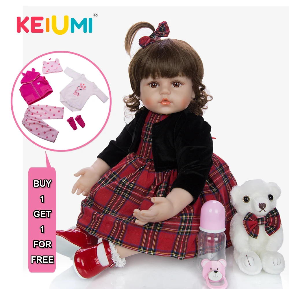 KEIUMI модное изделие 24 дюйма реборн Menina de Silicone реалистичные принцессы
