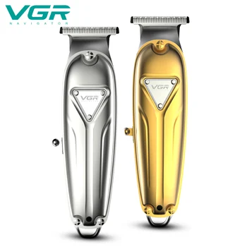 

VGR 056 All-metal Barber Professional Hair Clipper Electric Cordless LCD Hair Trimmer Gold Silver Hair Cutting Machine Mower
