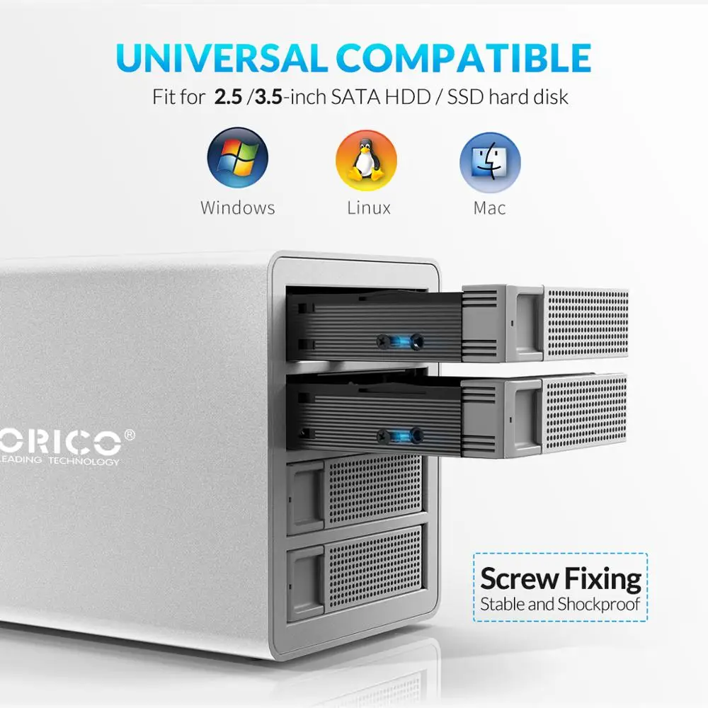 Чехол для жесткого диска ORICO алюминиевая док станция HDD 4 отсека 3 5 дюйма 64 ТБ с