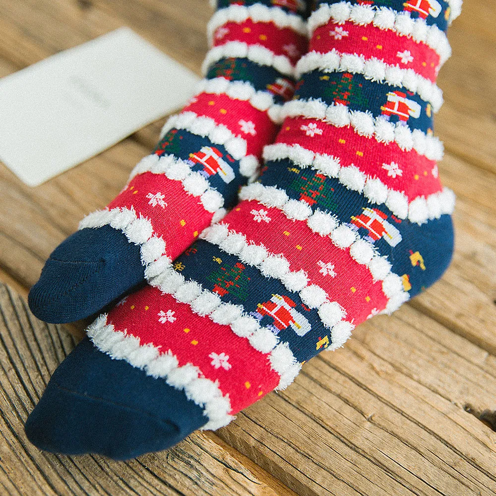 Коллекция года, рождественские носки новые женские носки зимние теплые стерео-носки, мягкие хлопковые милые носки с Санта-Клаусом и оленем милые рождественские носки