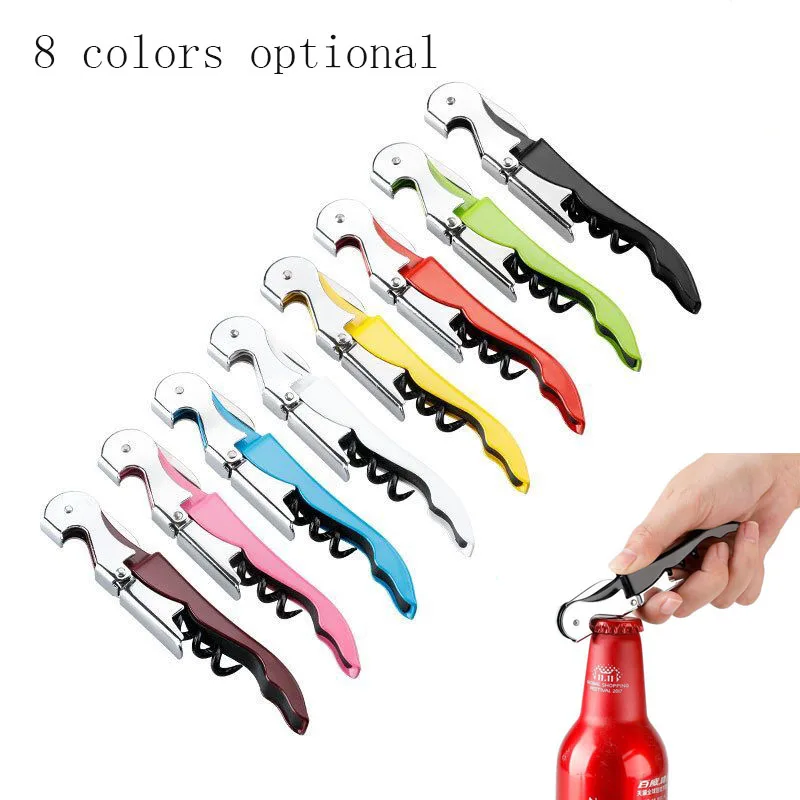 

Plastic Handle Professional Red Wine Opener Multifunction Portable Screw Corkscrew Beer Wine Bottle Opener Cook Tools Hippocampal Knife