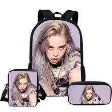 Billie Eilish Рюкзак Back To School 16 дюймов детская школьная сумка пакет для маленькой девочки распылитель ранцевого типа для подростков 3 шт./компл. школьная сумка mochila escolar