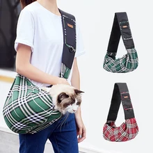 Регулировочная сумка для домашних животных в клеточку, простой дизайн, переносная сумка на плечо для кошек и собак, дорожные инструменты для переноски домашних животных