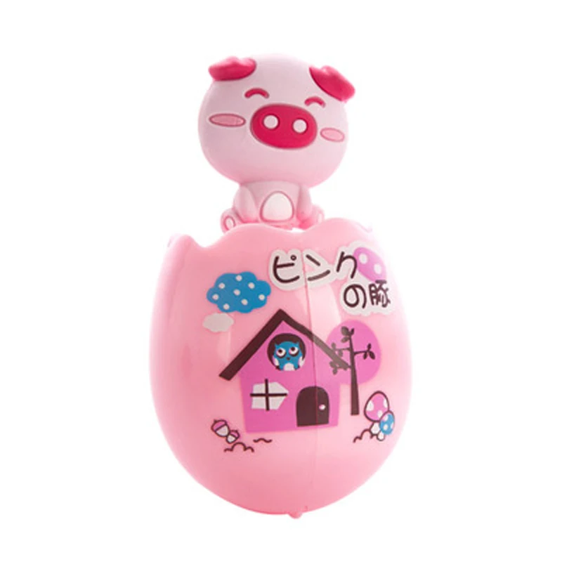 pink pig Милая форма яйца мультфильм держатель для зубной щетки с животным креативный с двойной присоской Чехлы для зубных щеток крышка аксессуары для ванной комнаты наборы - Цвет: pink pig