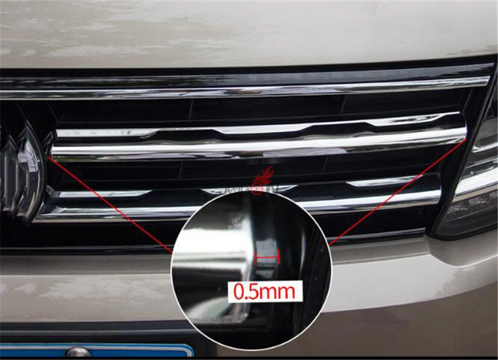 Автомобильная Передняя розетка полоски решетки для губ отделка Volkswagen Tiguan MK2 2017 2018