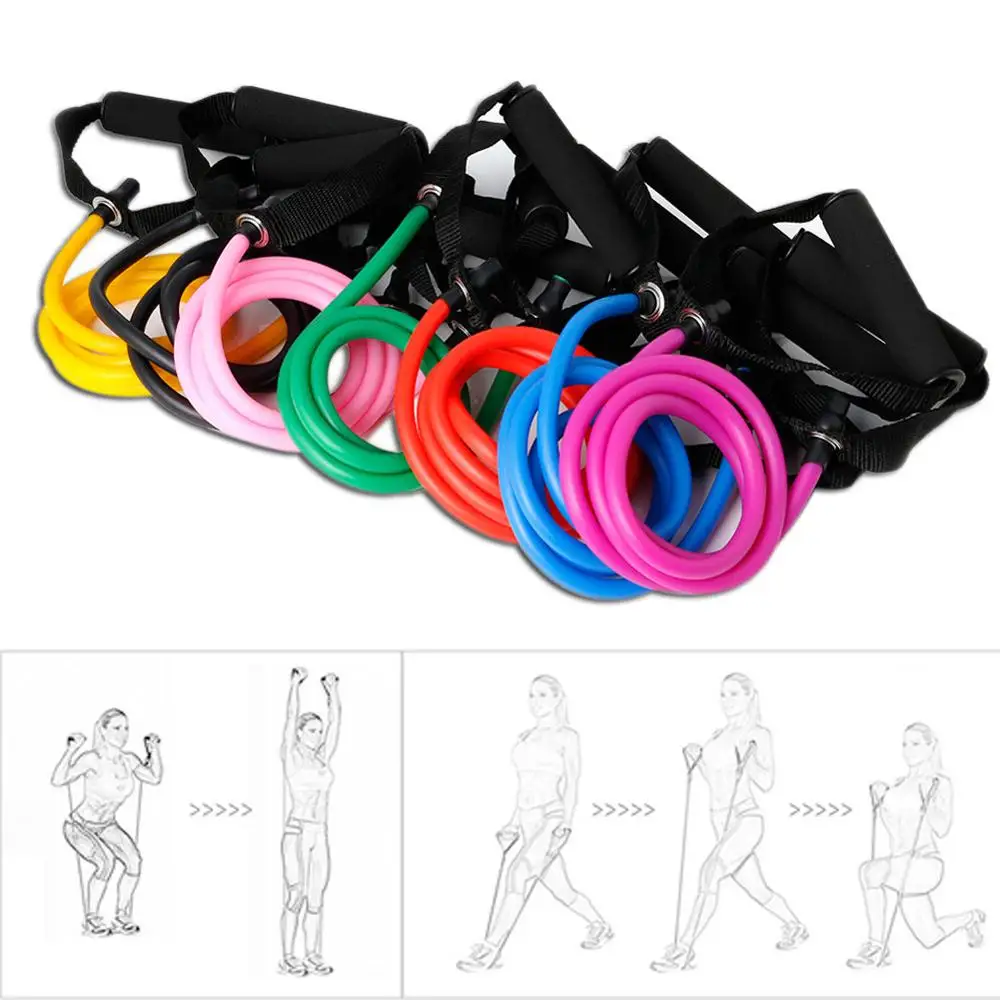 Fitness Resistance Band Rope Tube Latex Elastic Exercise For Gym Yoga Pilates