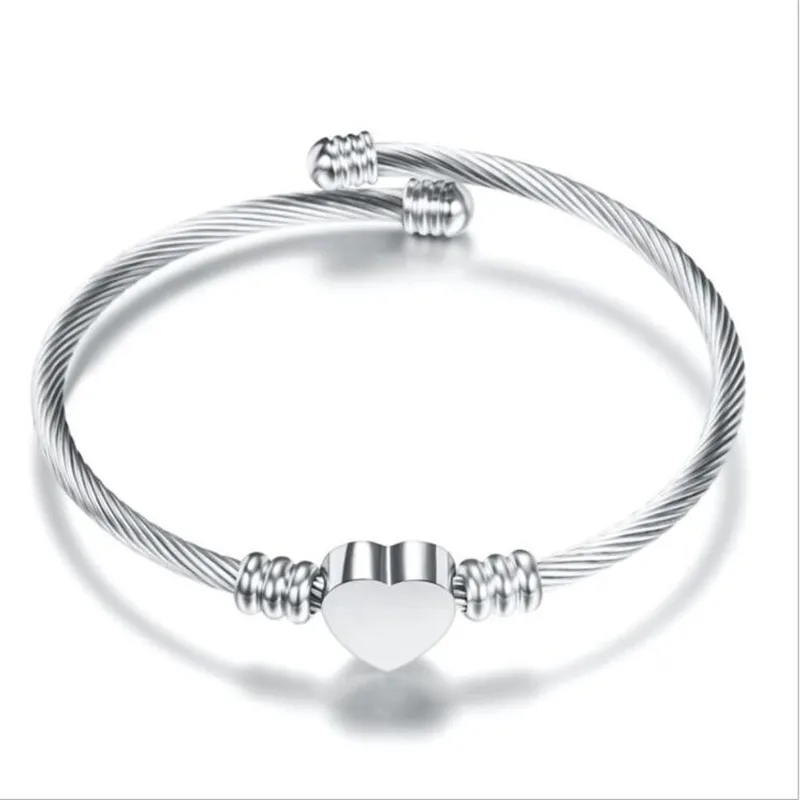 Heart-Shaped Open Bracelet Gold Silver Color Rose Three Charm Women's Jewelry Birthday Gift | Украшения и аксессуары