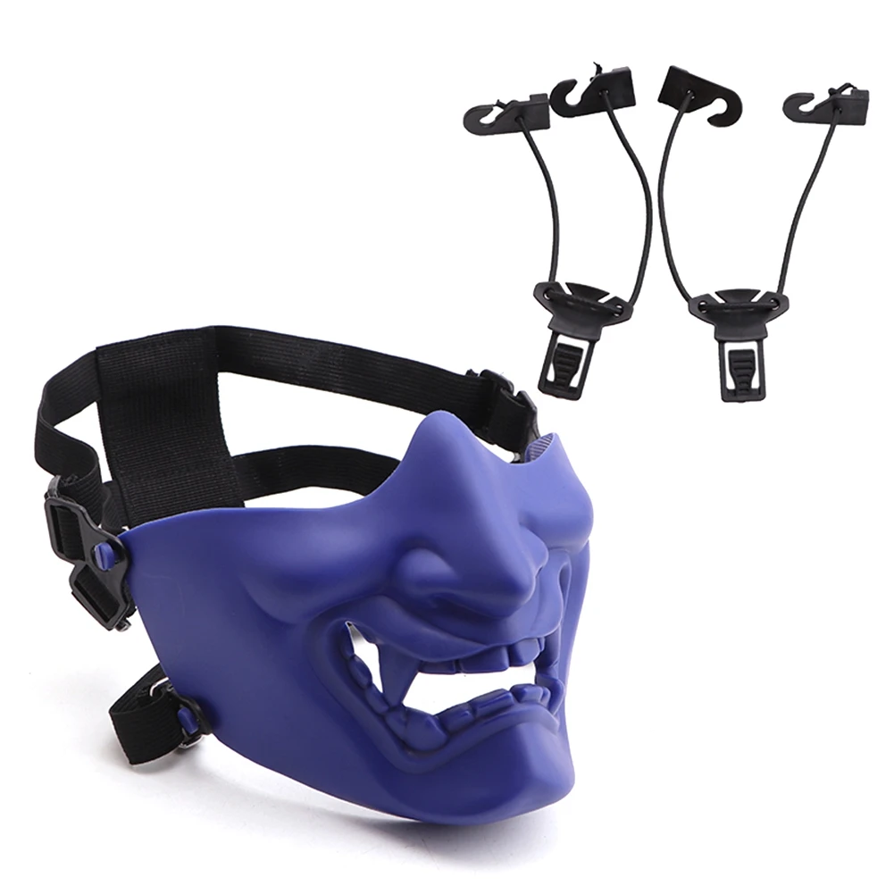 Фиолетовый Half Face Mask Scary Smiling Ghost Shape Tactical Adjustable Headwear Protection Outdoor Sportswear Halloween Costumes - Цвет: Фиолетовый