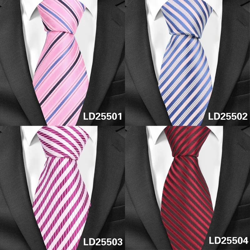 Для мужчин завязками Модные Полосатые Галстуки для свадьбы Бизнес 8 см ширина Классический Галстук жаккардовые галстук для Для мужчин